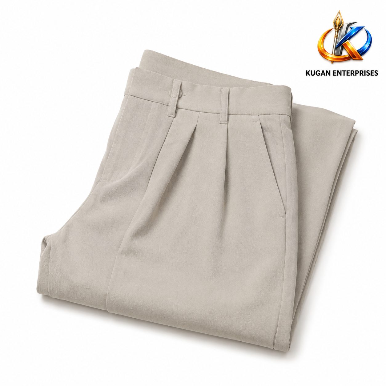 Light-Beige Korean Wide-Leg Baggy Pant