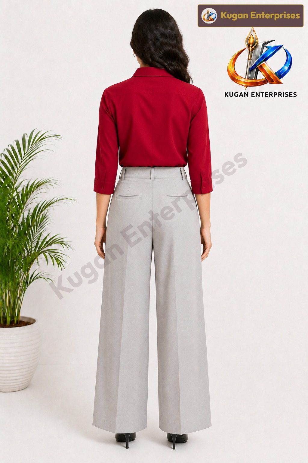 Light-Grey Korean Wide-Leg Baggy Pant