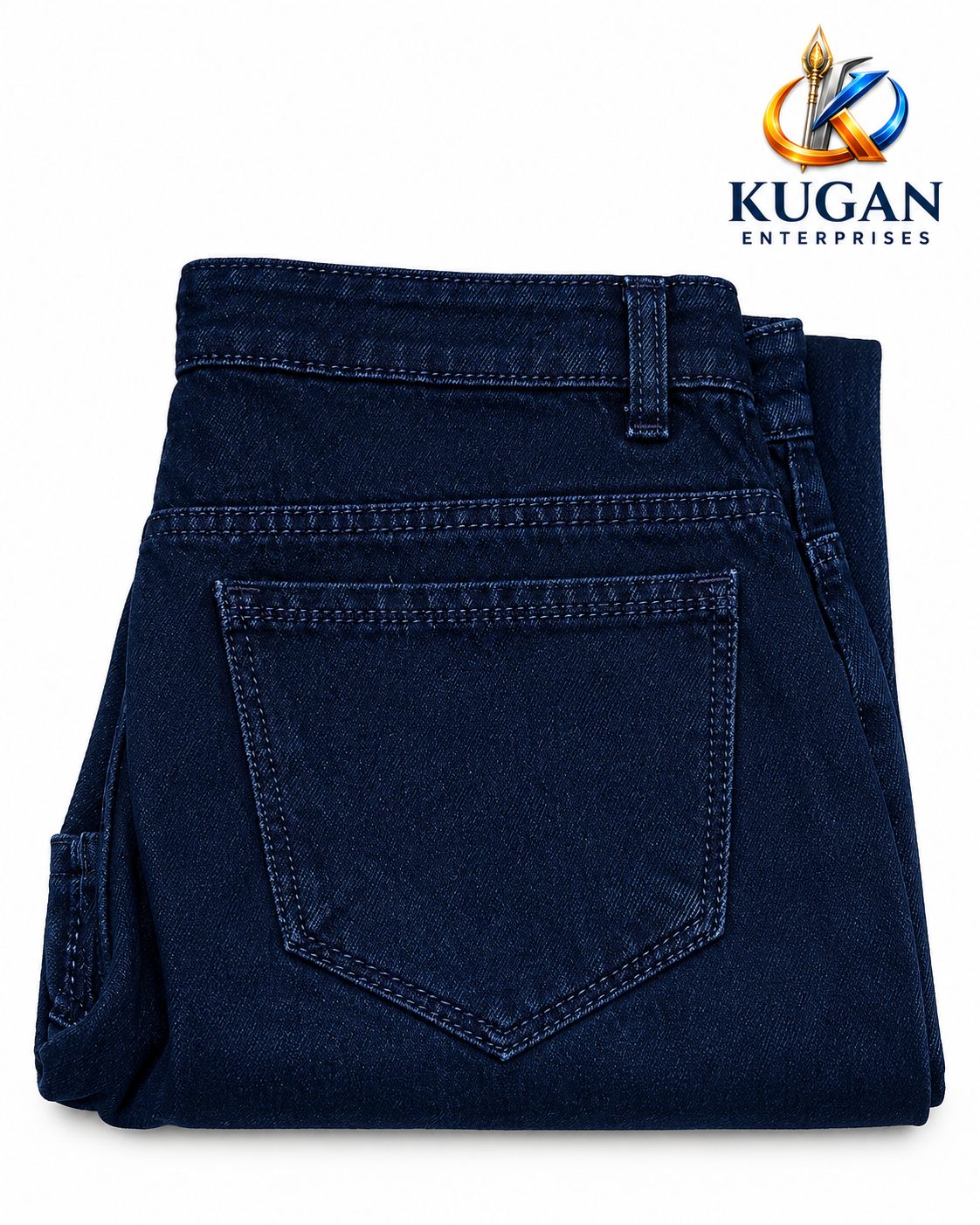 Women’s Dark Blue Cotton Non-Lycra Plain Baggy Pant – Relaxed Wide-Leg Fit