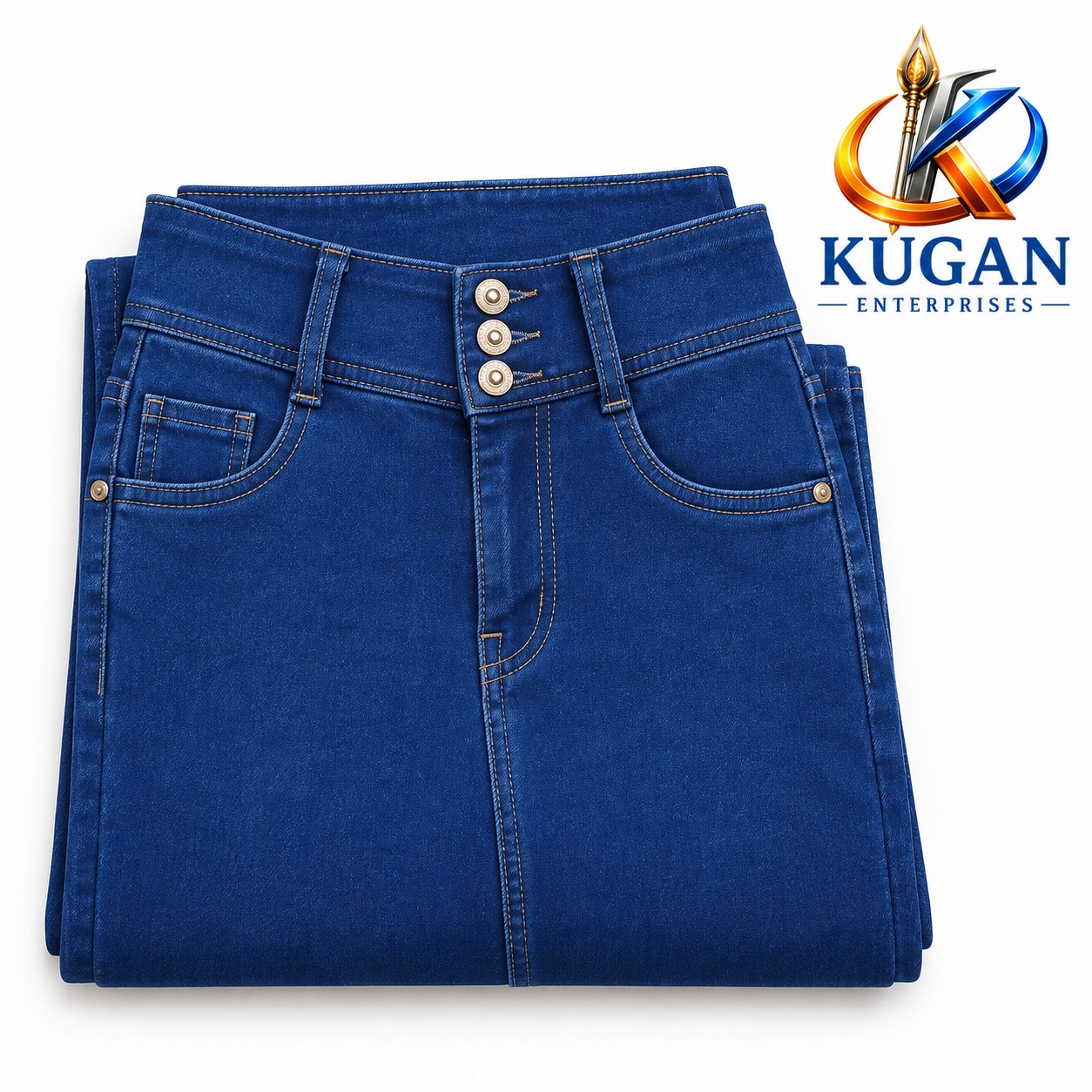 Women’s Denim Blue 3-Button Ankle-Length Jeans