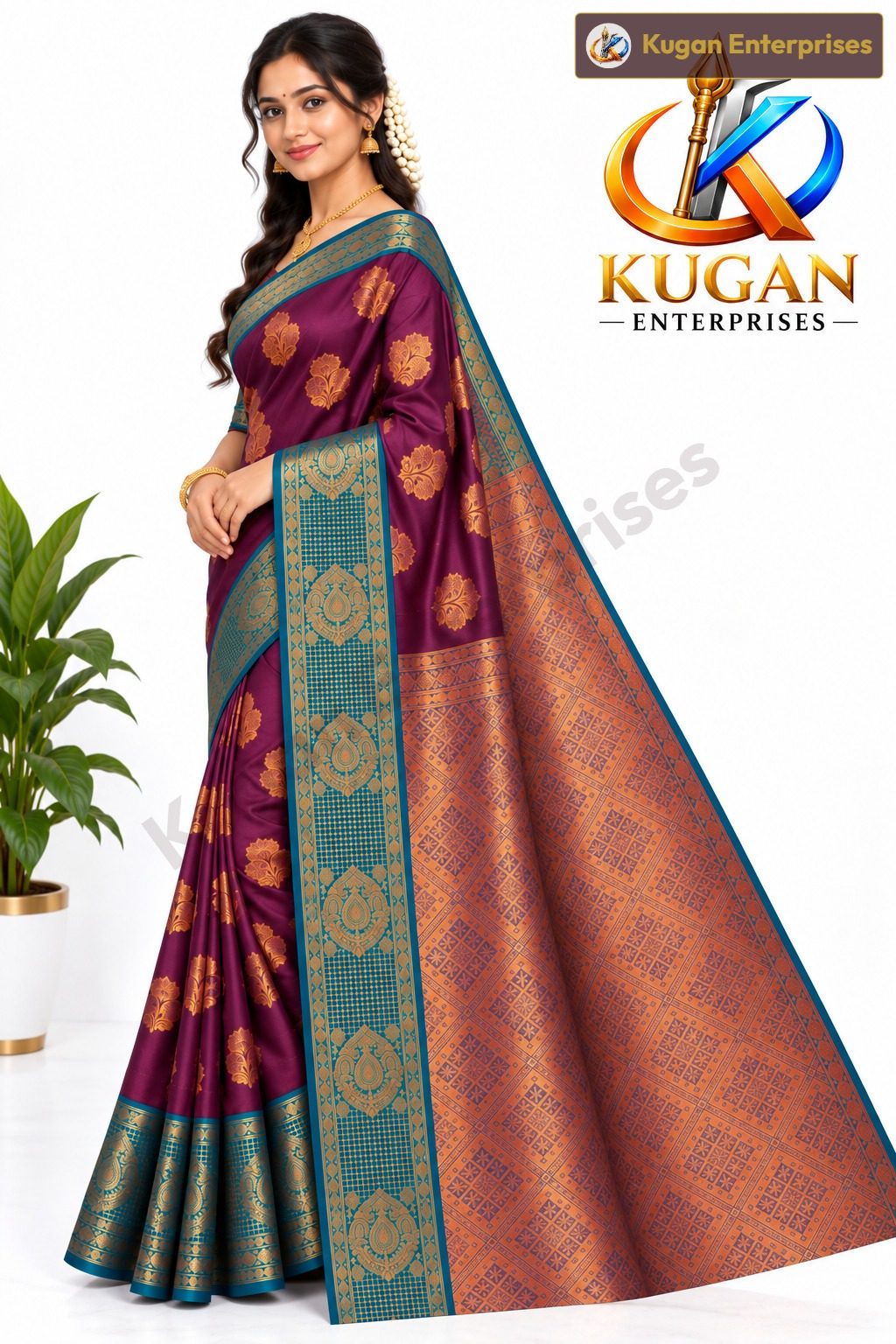 Deep Wine Purple Traditional Silk Saree
