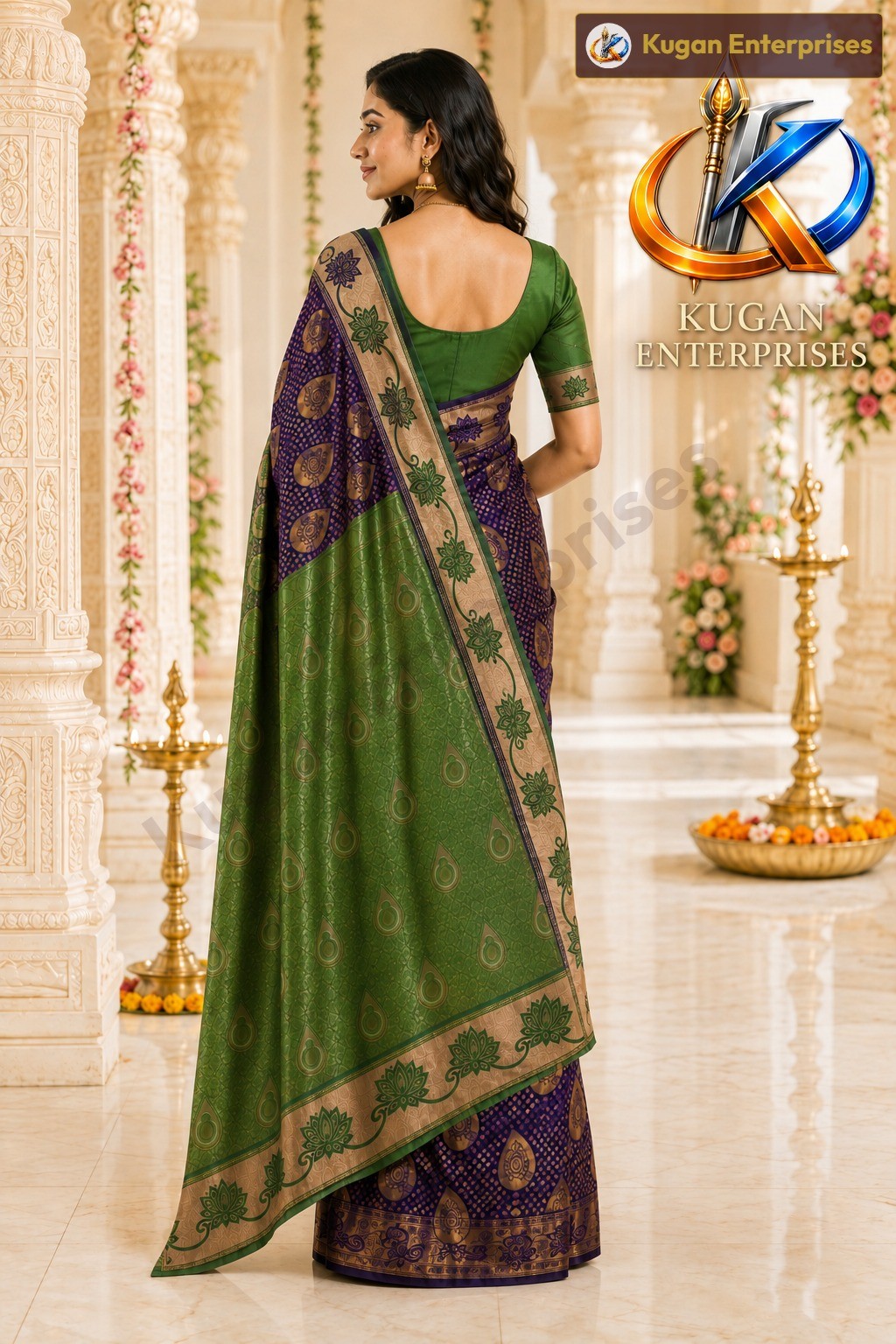 Royal Purple Paisley Zari Saree