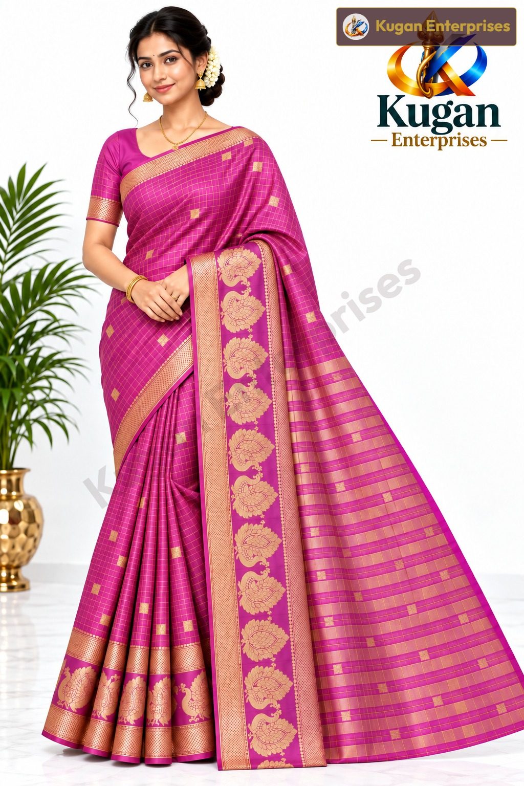 Rich Magenta Pink Traditional Silk Saree