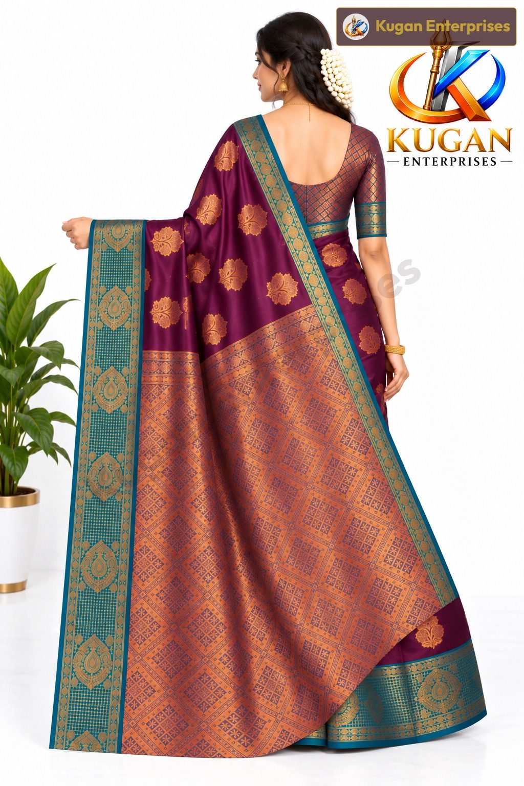 Deep Wine Purple Traditional Silk Saree