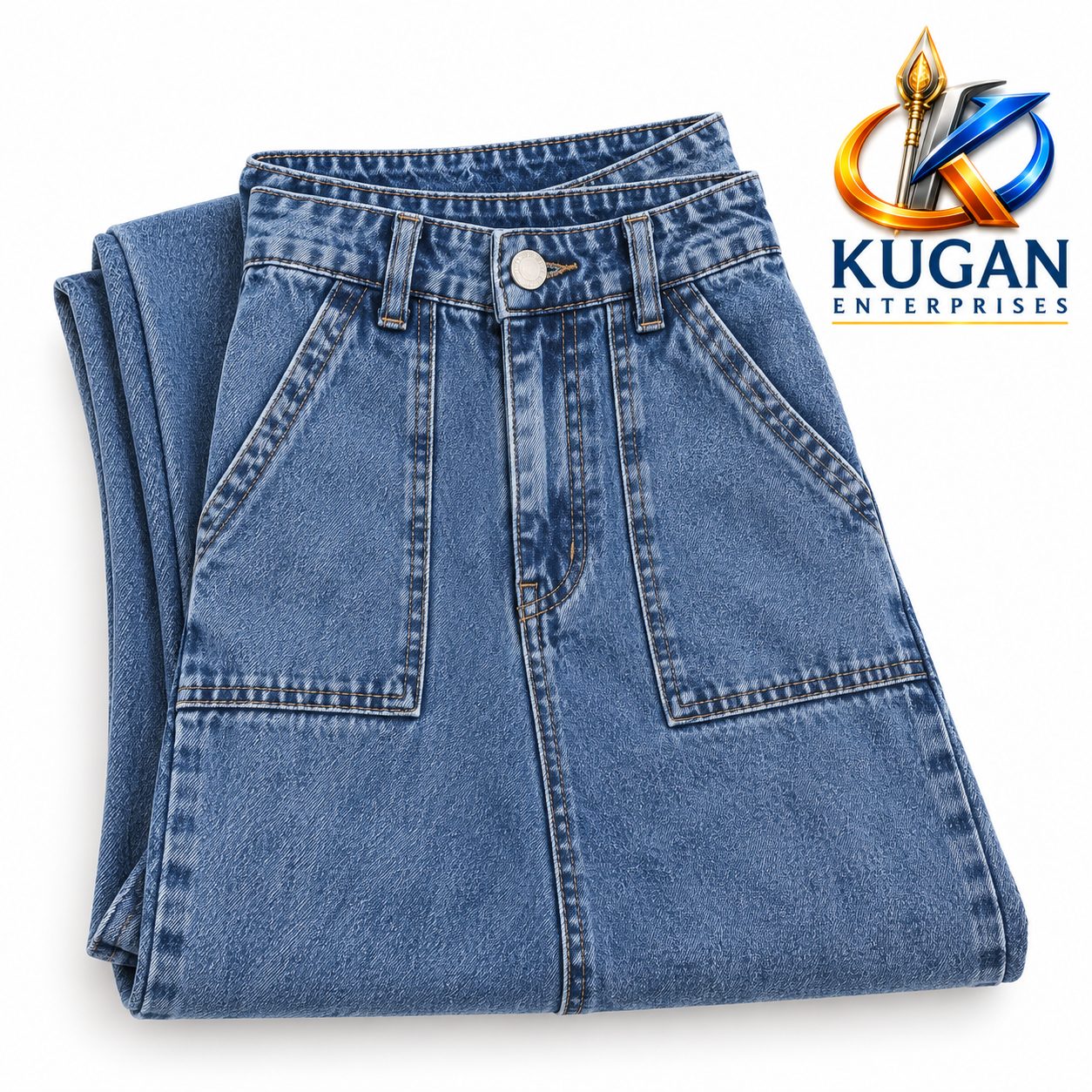 Women’s Casual Baggy Jeans – Classic Blue Denim
