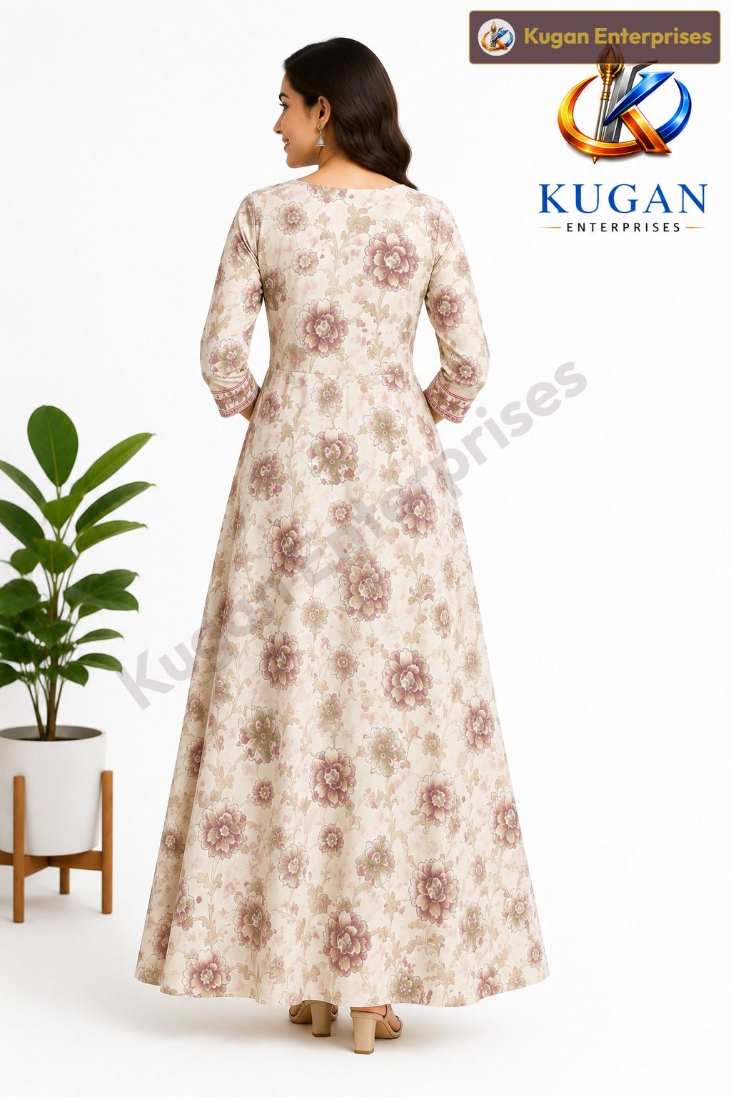 Elegant Floral Embroidered Anarkali Gown for Women