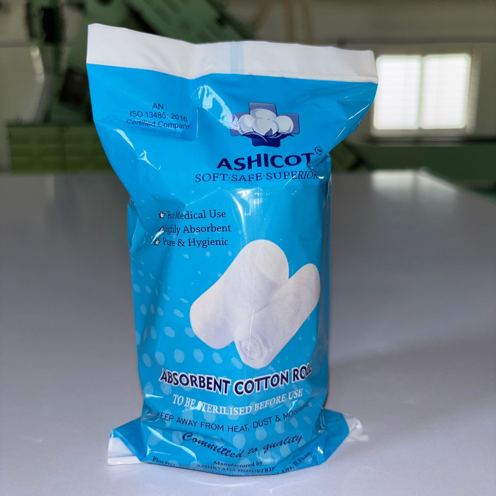 ASHICOT Absorbent Cotton Roll 25gm for Medical Use – 100% Pure, Soft & Non-Sterile for First Aid, Wound Dressing, Baby Cleaning, Clinics