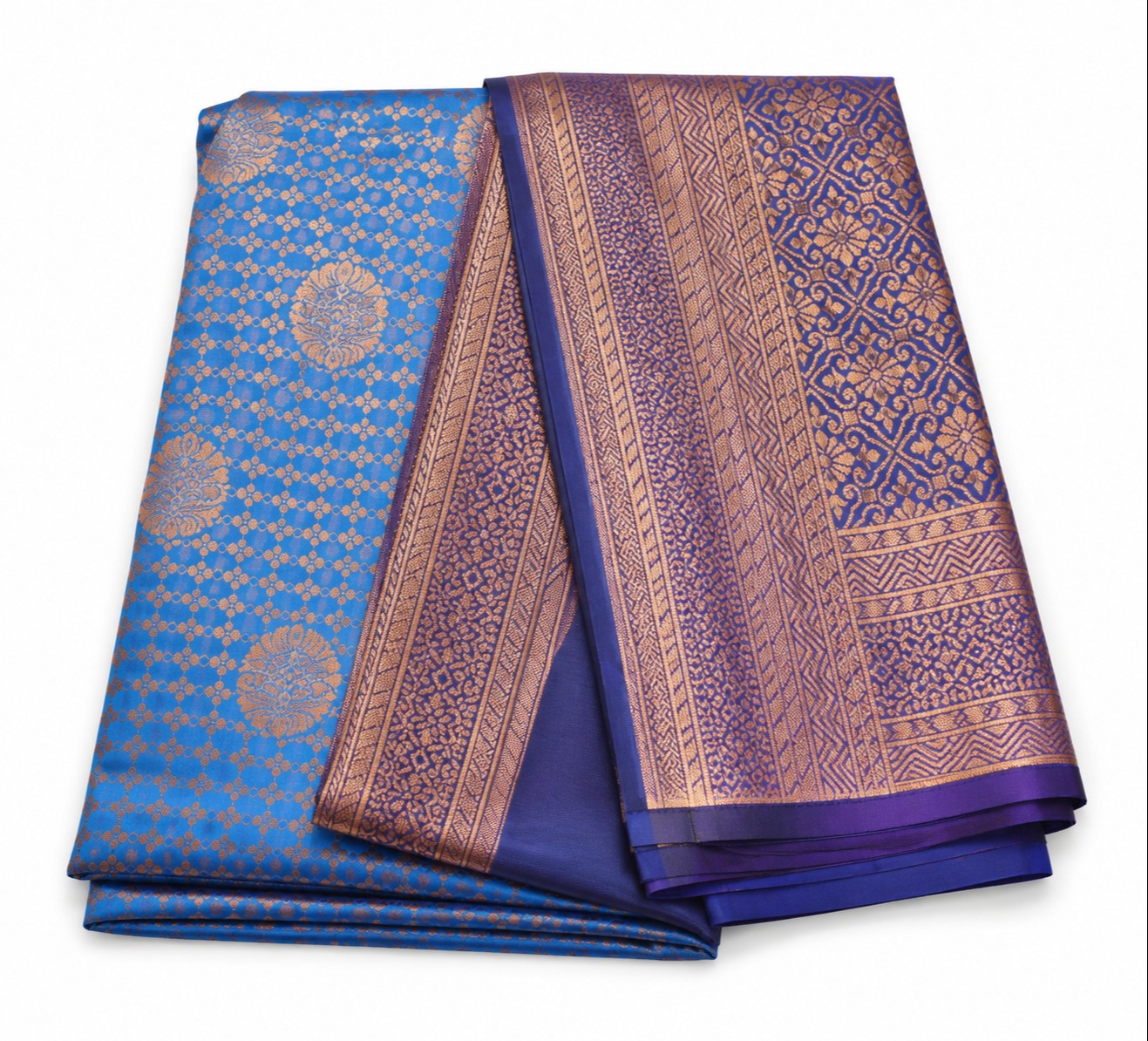 Royal Blue & Gold Silk Saree with Rich Zari Border – Elegant Traditional Designer Saree for Women