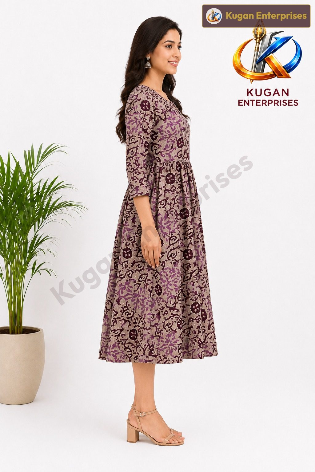 Maroon Mist Frilled Umbrella Dress