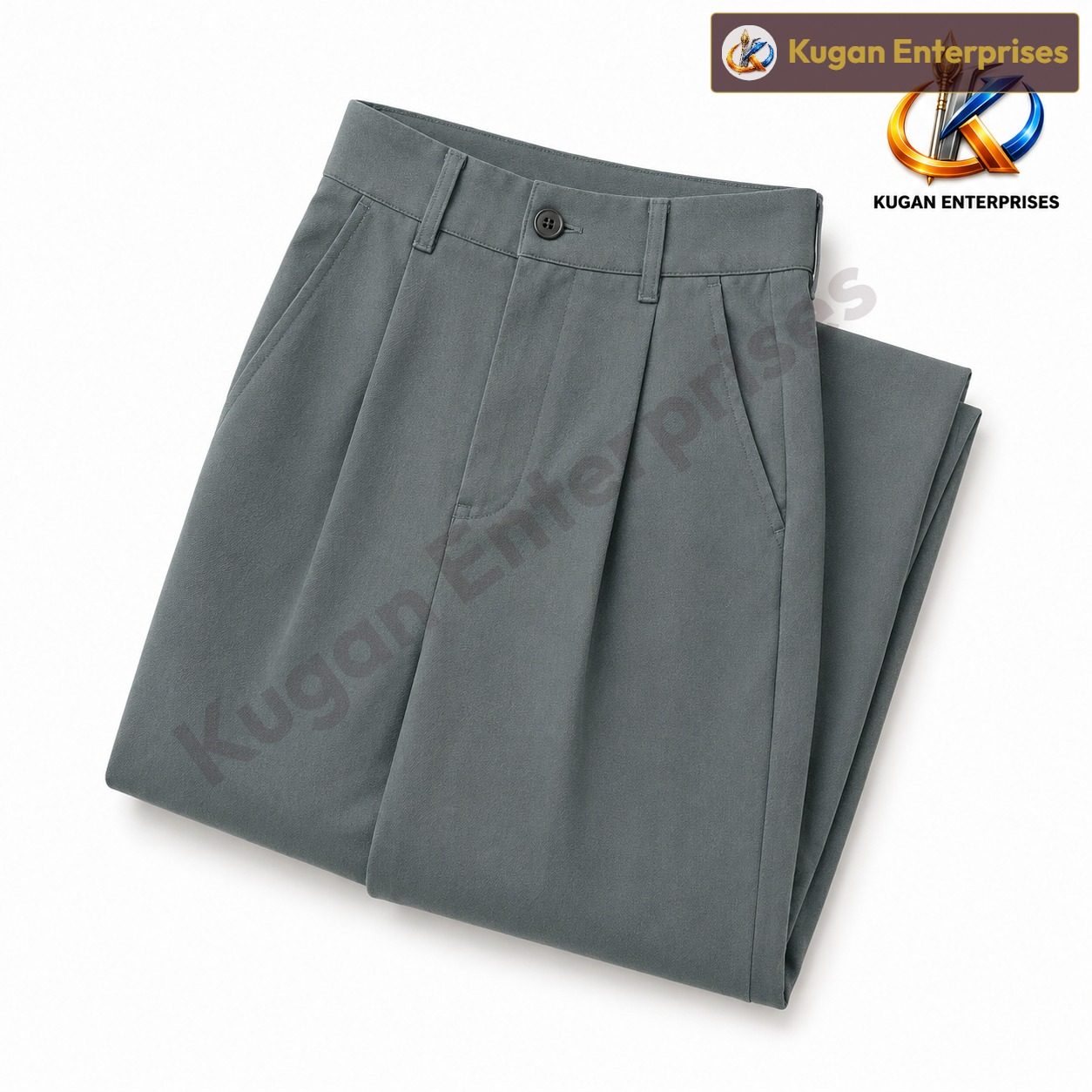 Blueish-Green Korean Wide-Leg Baggy Pant