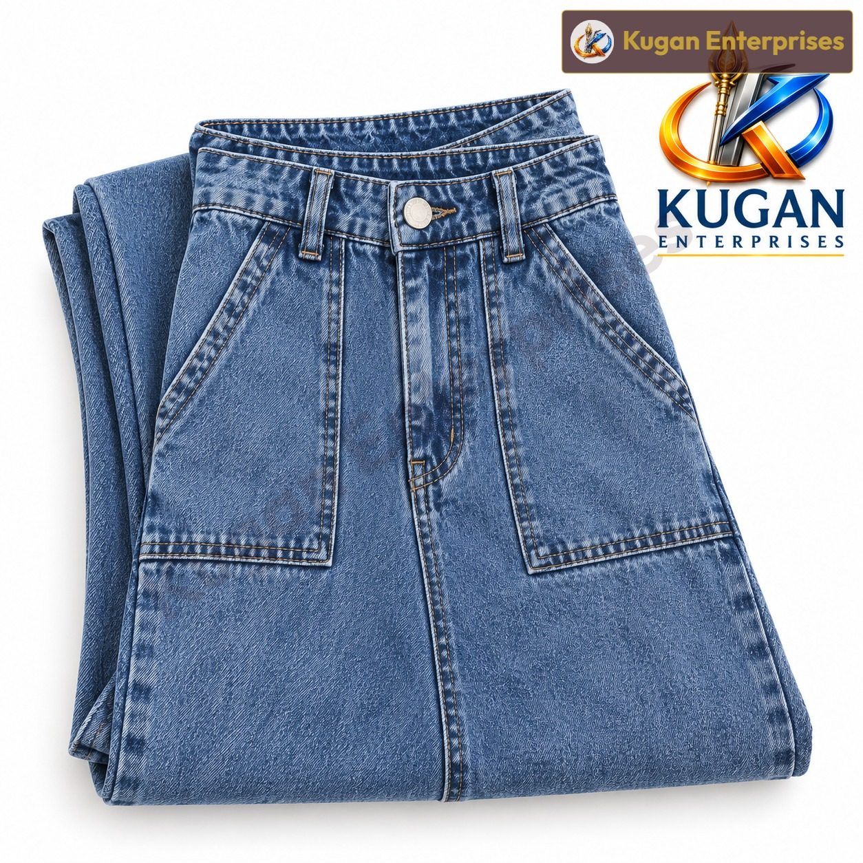 Women’s Casual Baggy Jeans – Classic Blue Denim