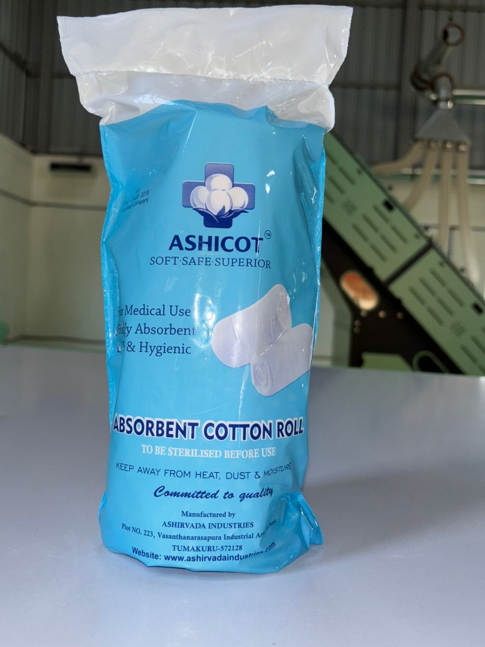 ASHICOT Absorbent Cotton Roll 150gm for Medical Use – 100% Pure, Soft & Non-Sterile for First Aid, Wound Dressing, Baby Cleaning, Clinics