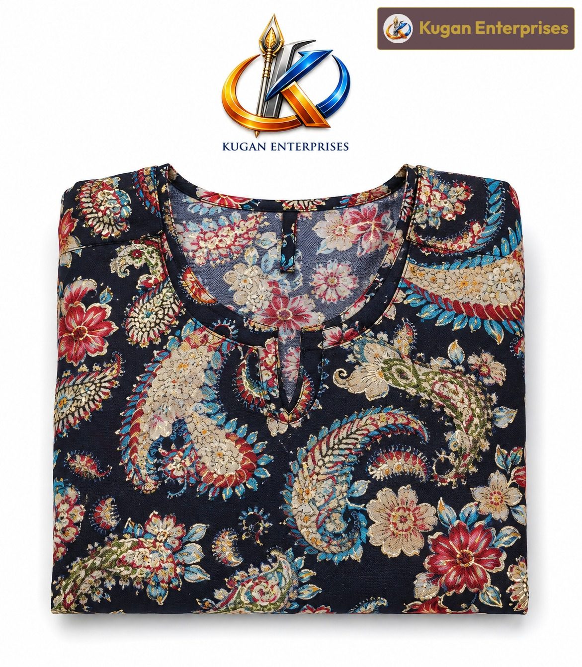 Midnight Paisley Umbrella Dress