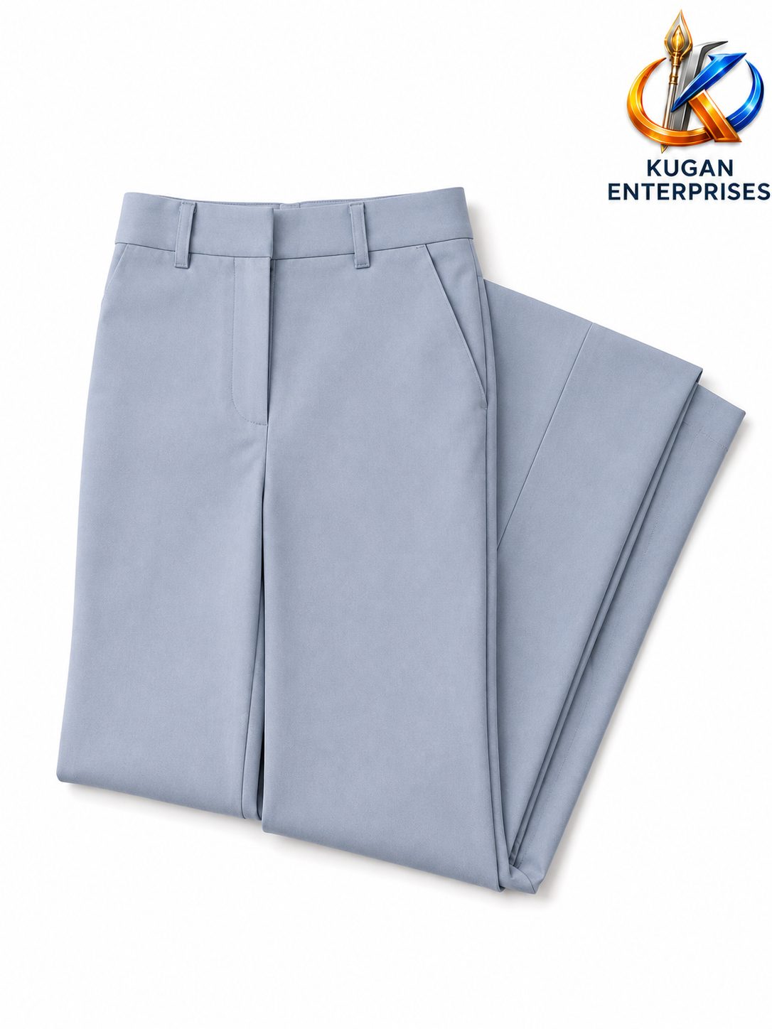 Women’s Light Blue-Grey High-Waist Barbie Bootcut Formal Pant