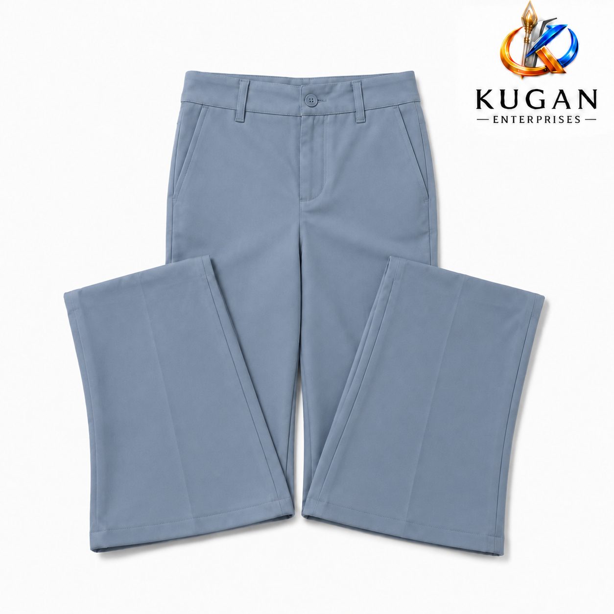 Women’s Greyish-Blue High-Waist Barbie Bootcut Formal Pant