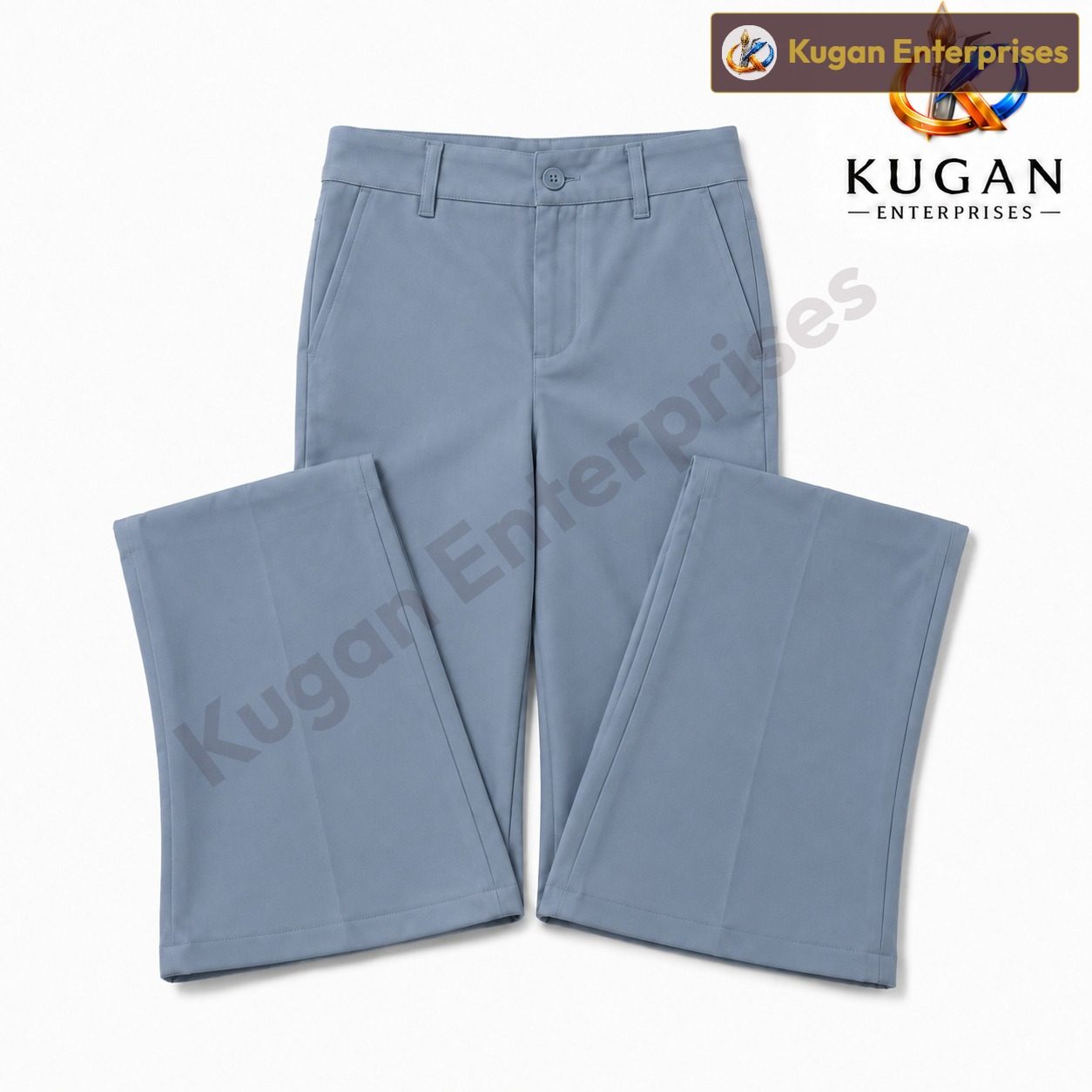 Women’s Greyish-Blue High-Waist Barbie Bootcut Formal Pant