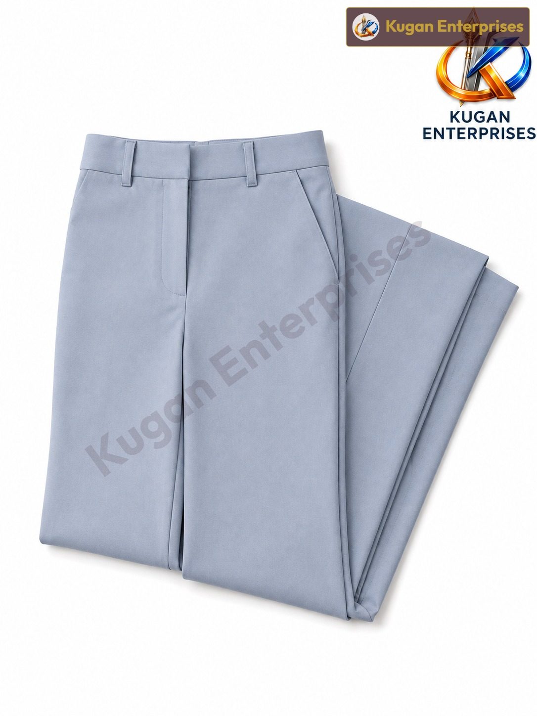 Women’s Light Blue-Grey High-Waist Barbie Bootcut Formal Pant