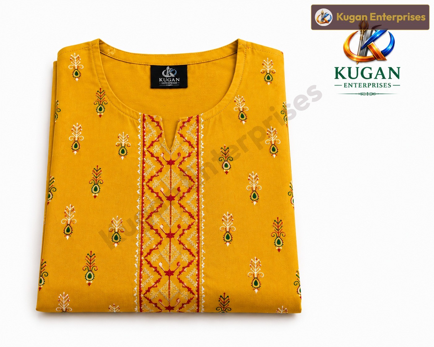 Mustard Yellow Ethnic Printed Kurta