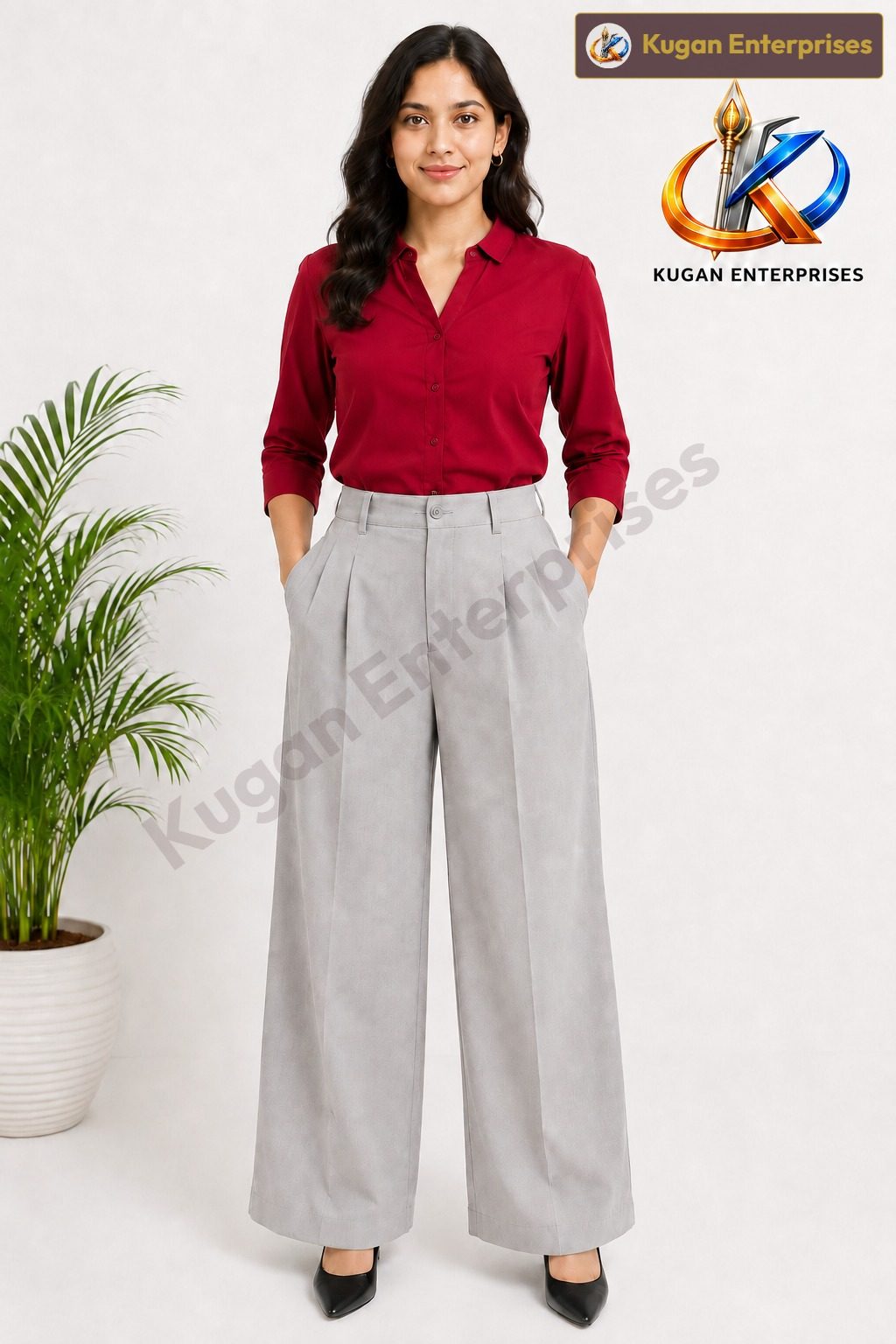Light-Grey Korean Wide-Leg Baggy Pant