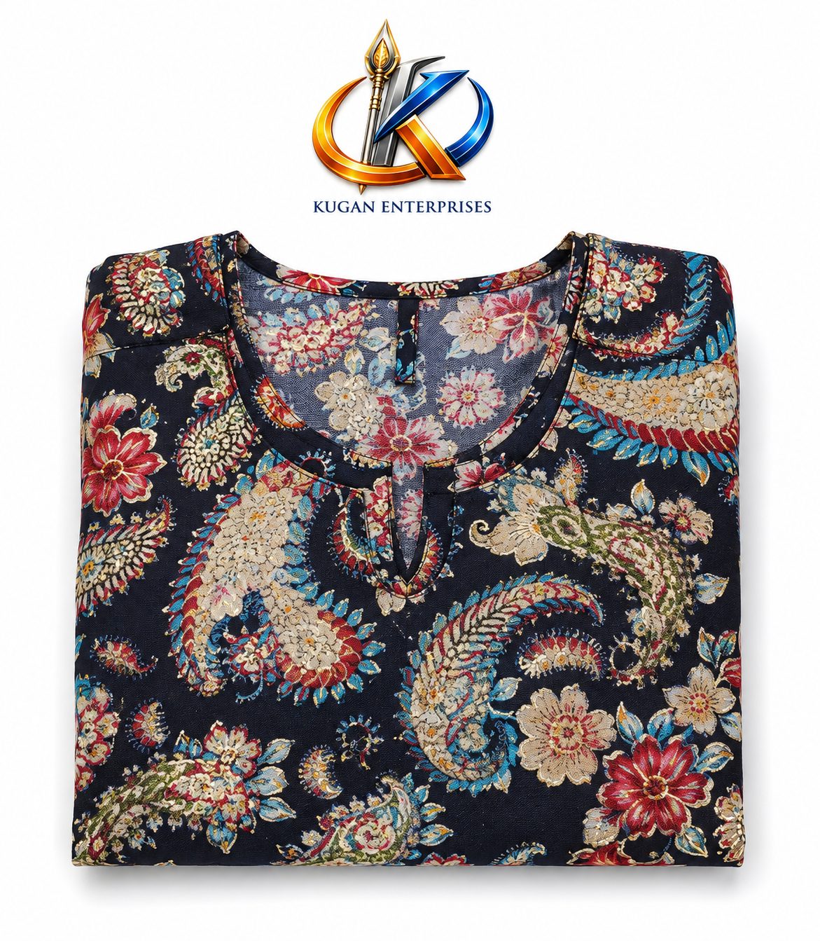 Midnight Paisley Umbrella Dress