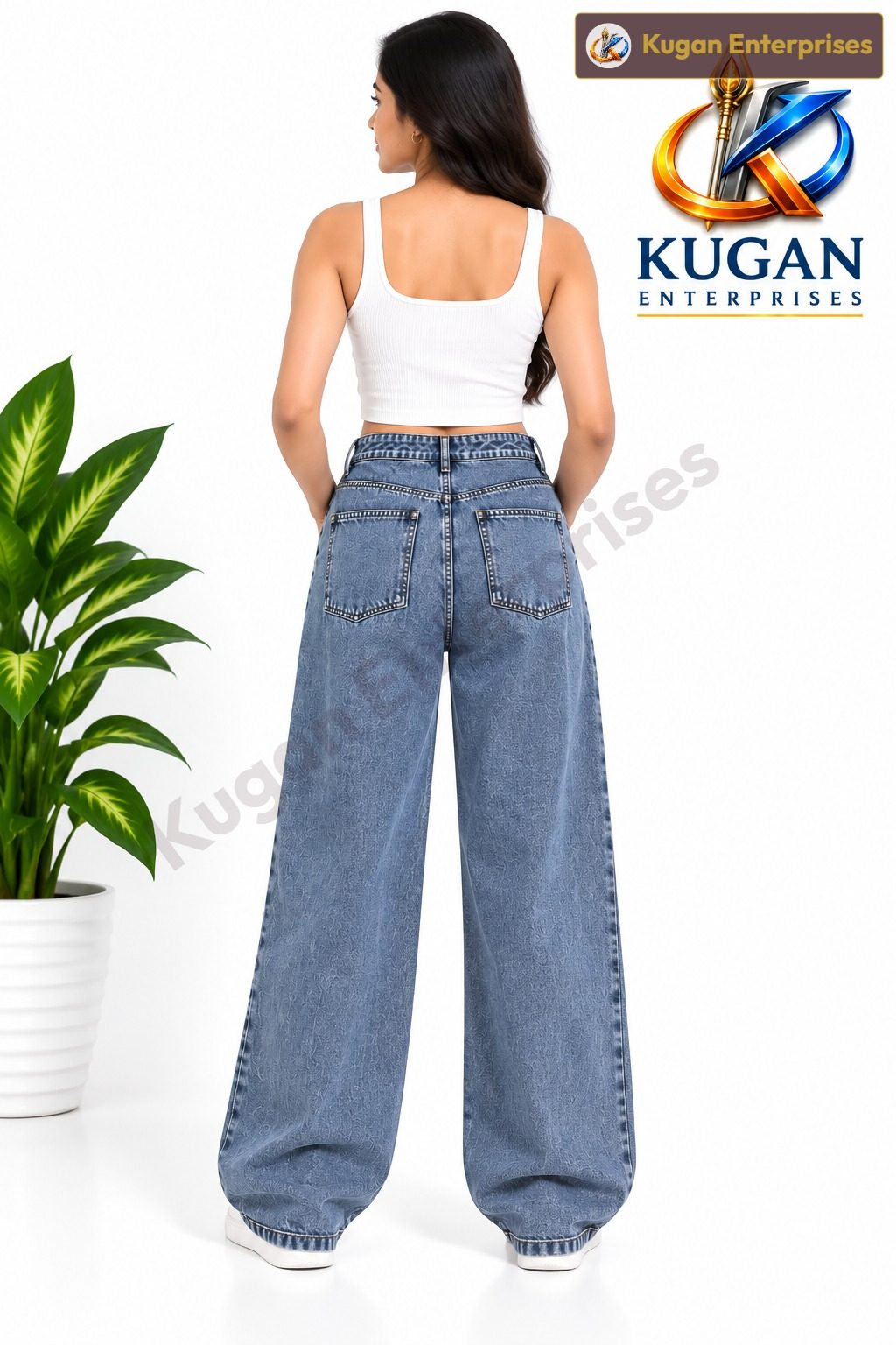Women’s Casual Baggy Jeans – Classic Blue Denim
