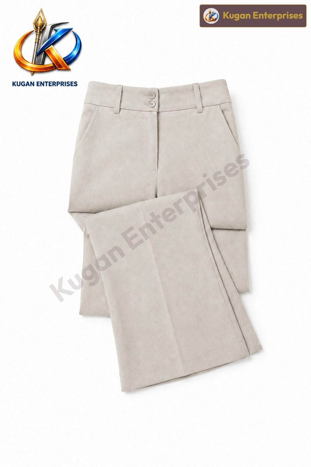 Women’s Light Beige High-Waist Barbie Bootcut Formal Pant