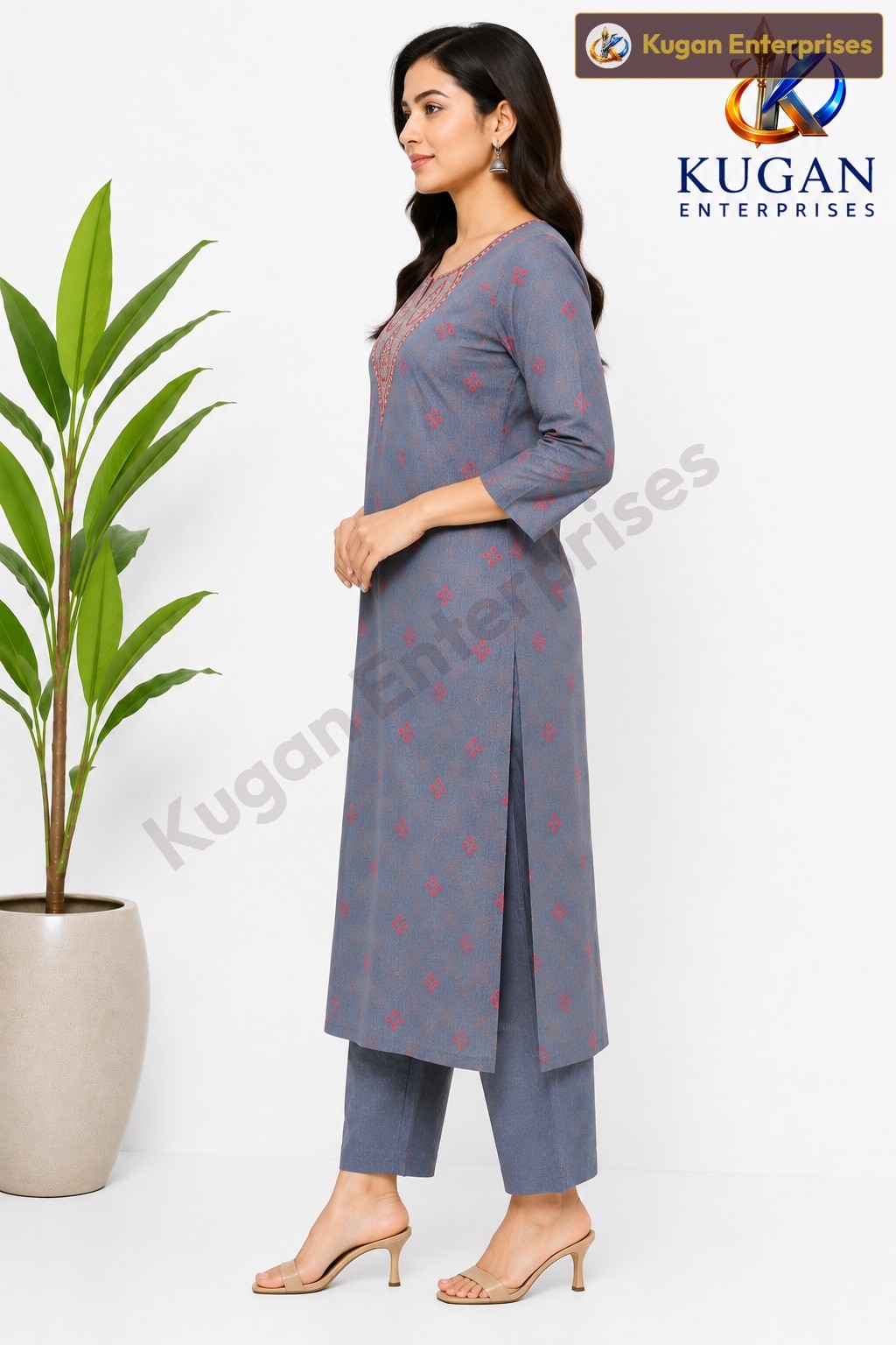 Elegance Grey Embroidered Kurta