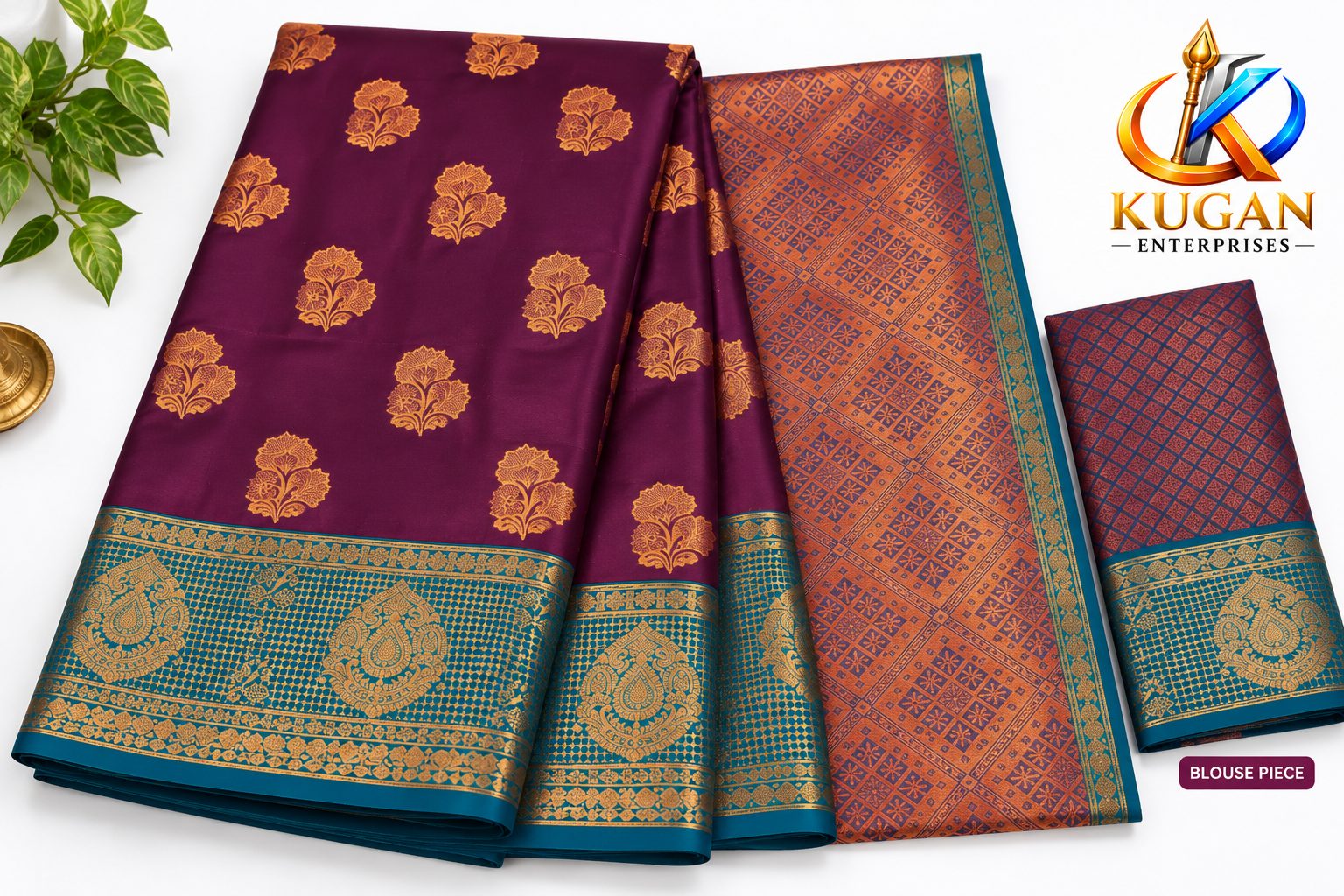 Deep Wine Purple Traditional Silk Saree