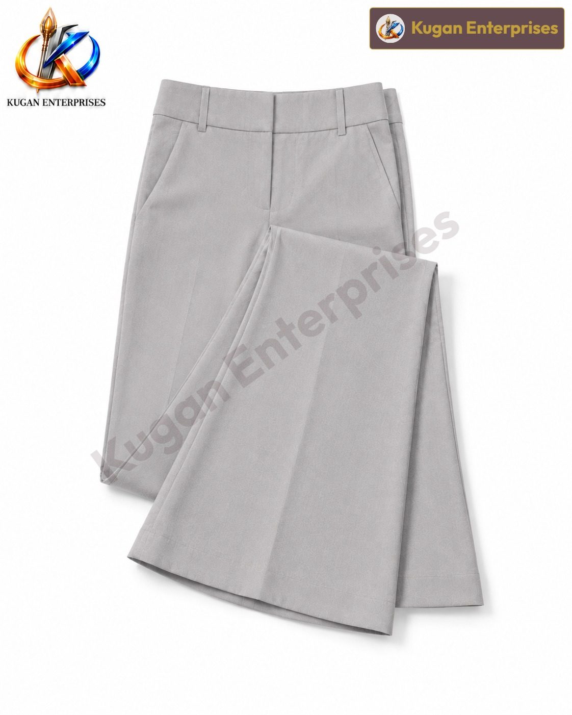 Women’s Cool Grey-Beige High-Waist Barbie Bootcut Formal Pant