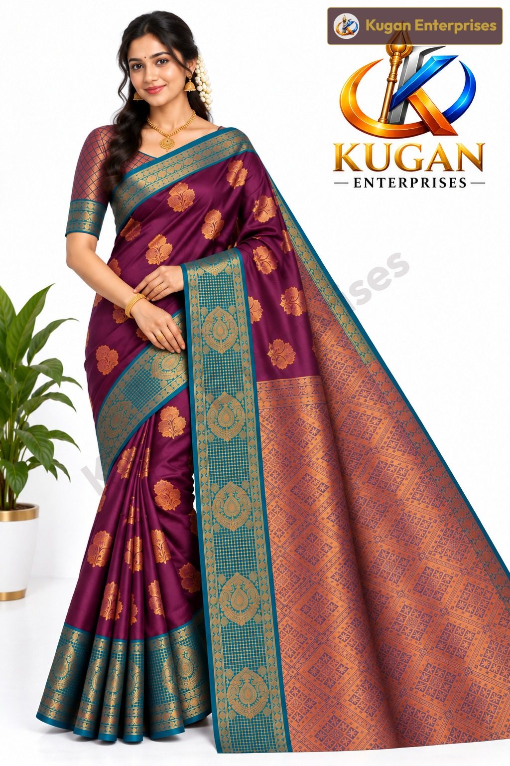 Deep Wine Purple Traditional Silk Saree