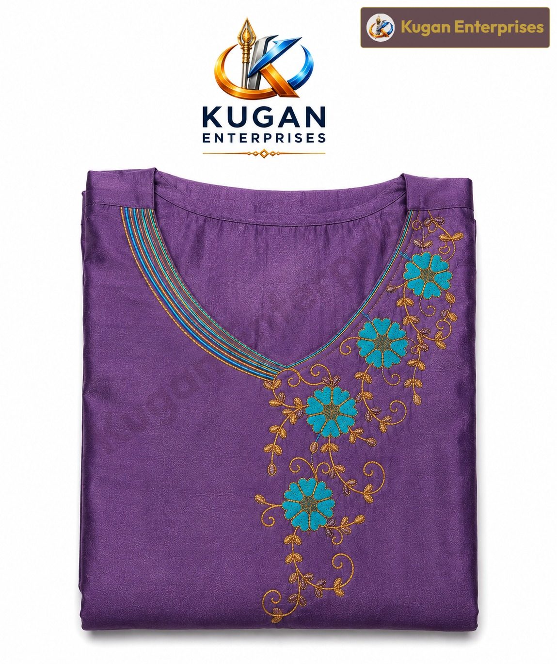 Elegant Purple Silk Embroidered Long Gown for Women