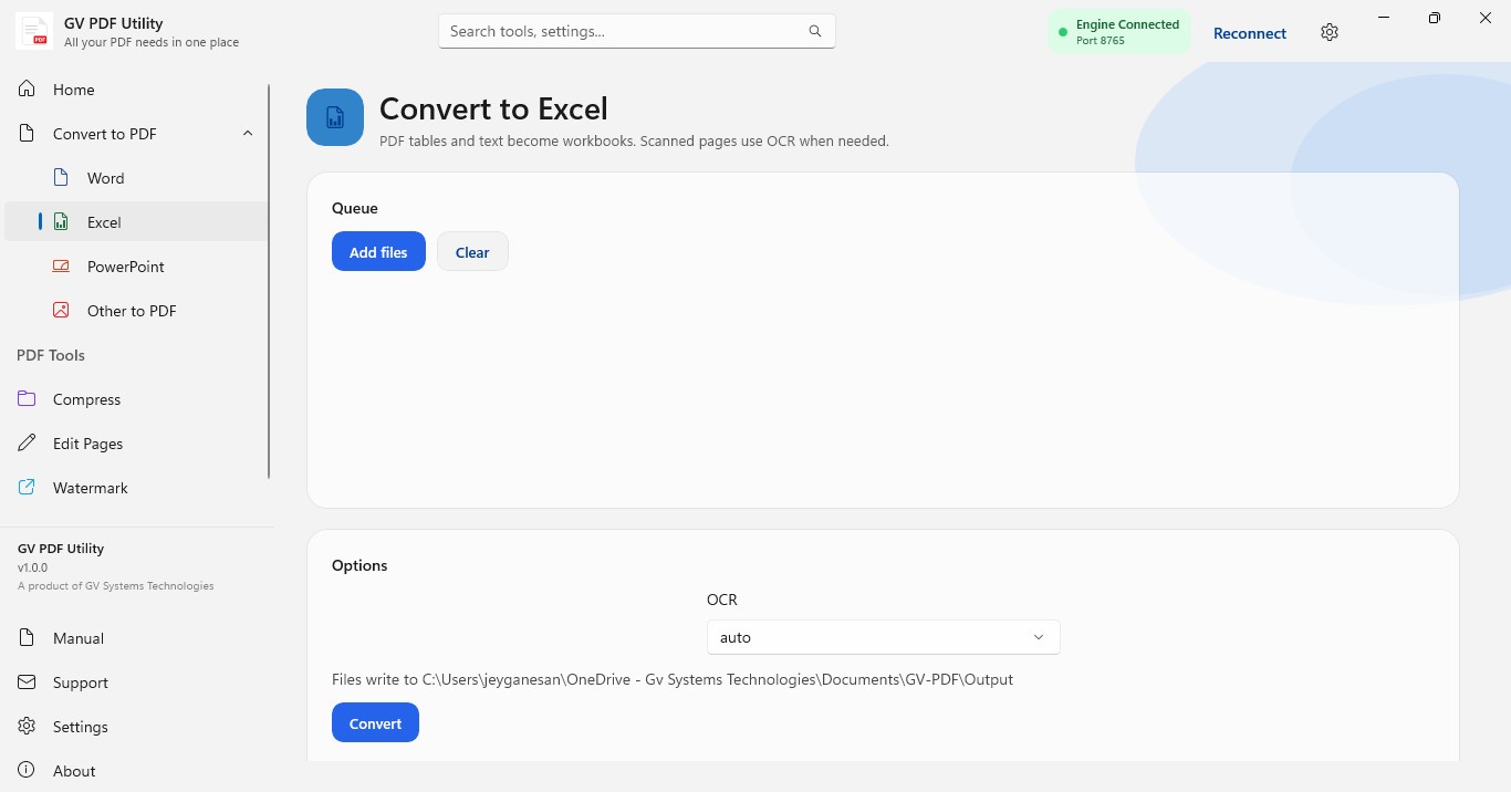GV PDF Utility – All-in-One Offline PDF Converter, Compressor, Editor & Manager for Windows 10/11